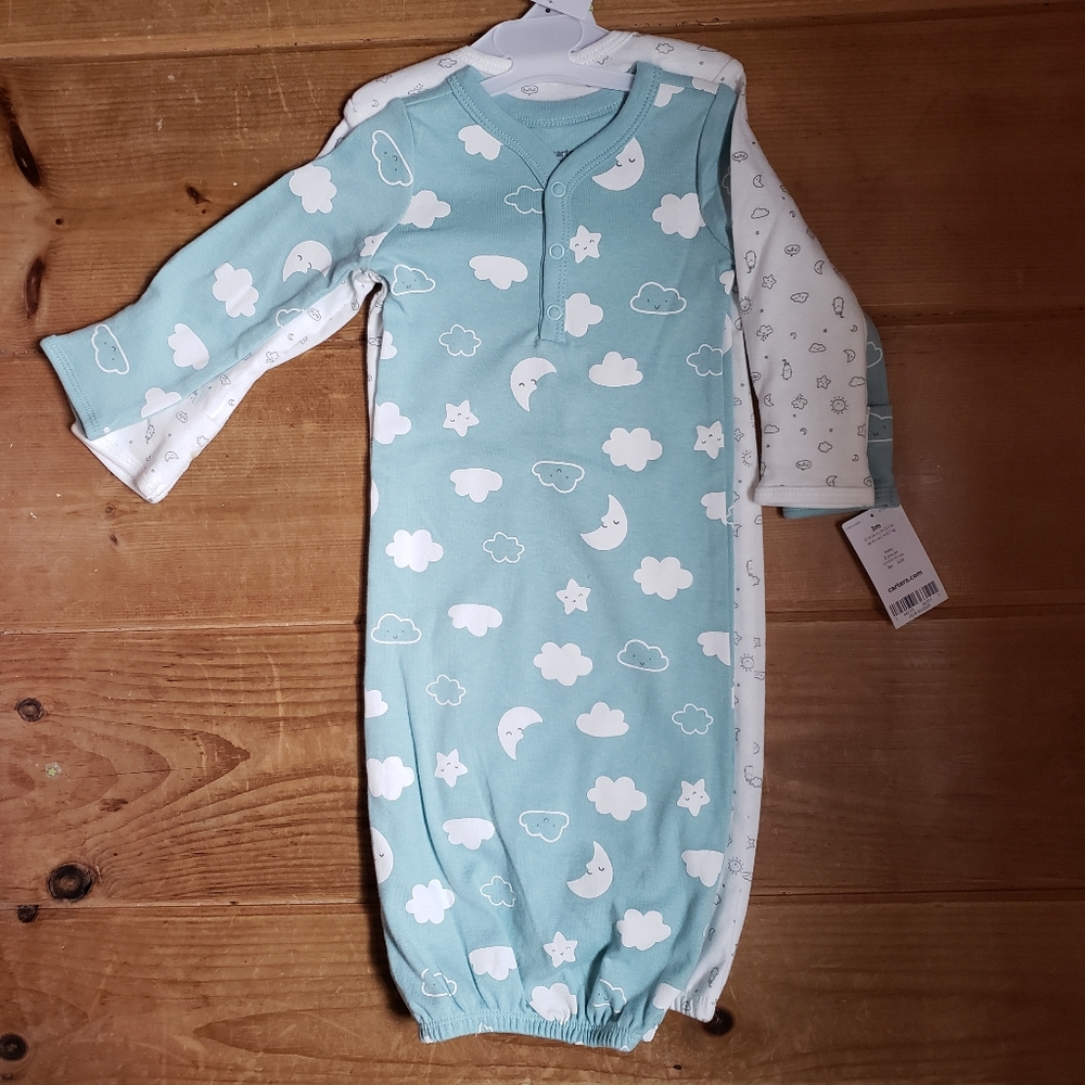 NWT Carter's 3-month 2-pack sleeper gown